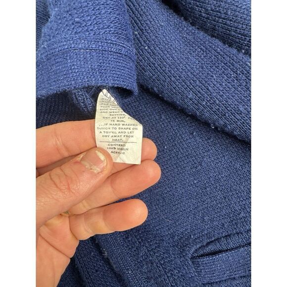 Vintage 80s JCPenny Acrylic Cardigan Sweater Men's Size Large Blue - Picture 8 of 12